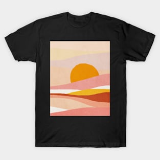 Abstract, Landscape, Sun, Mid century modern kids wall art, Nursery room T-Shirt